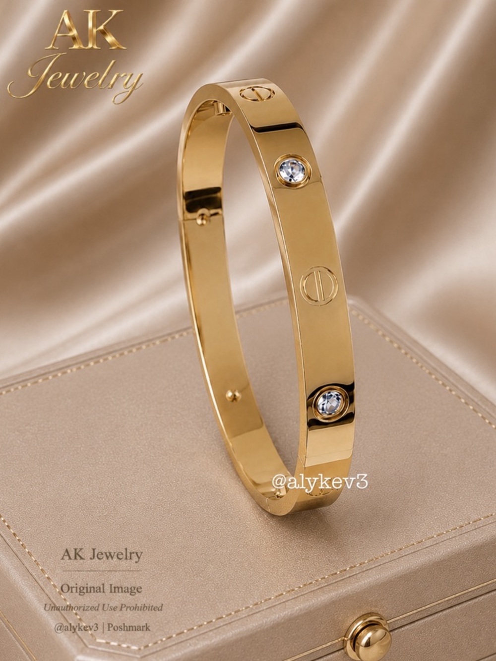 💎18k LUXURY GOLD CZ DIAMOND STONE BRACELET Cuff Bangle Gold Plated